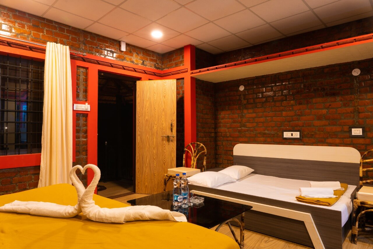 Cottages in Murdeshwar bedroom interior